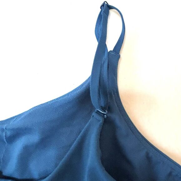 Athleta Women’s M/P Elation V-Neck Hybrid Midi Dress in Blue Built In Bra - Picture 6 of 13